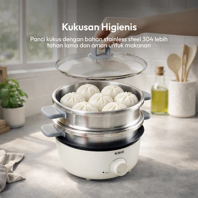 Gambar Kris Multi Cooker Stainless Steel 2.5 Liter - Putih