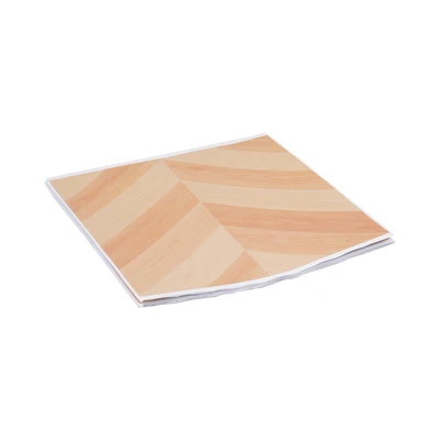 Gambar Forhom Stiker Pelapis Lantai PP Herringbone 30x30 cm Set 10 pcs - Cokelat Wood