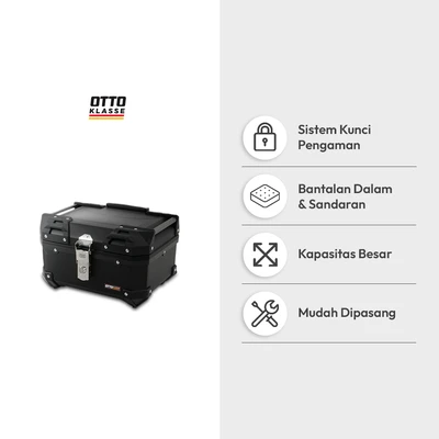 Gambar Otto Klasse 23 Ltr Box Motor Square Plastik PP Dengan Handle Aluminium - Hitam