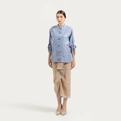 Gambar Gitaratna Ukuran M/L Mina Outer Wanita - Biru