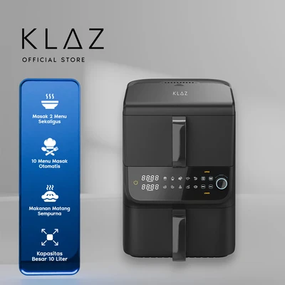 Gambar Klaz Aero Air Fryer Dual Zone 10 Liter 1250 watt - Hitam
