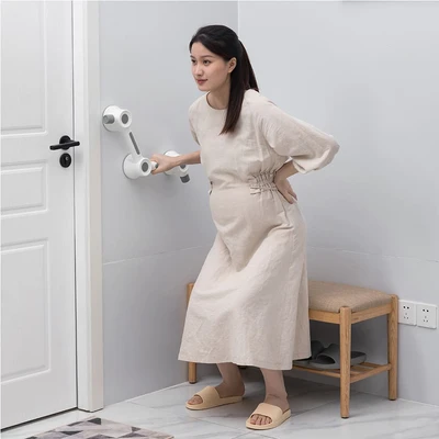 Gambar Fosa Handle Kamar Mandi Bentuk L - Putih/Abu-Abu