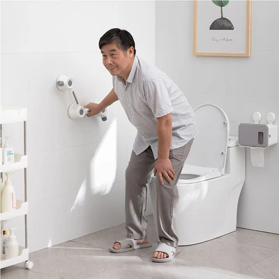 Gambar Fosa Handle Kamar Mandi Bentuk L - Putih/Abu-Abu