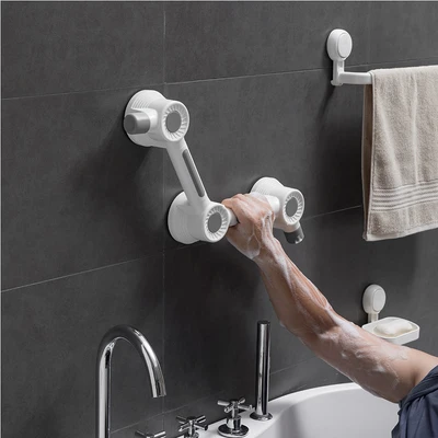 Gambar Fosa Handle Kamar Mandi Bentuk L - Putih/Abu-Abu