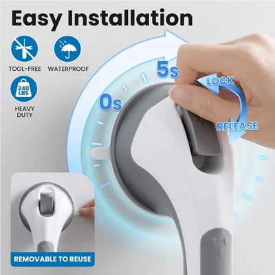 Gambar Fosa Handle Kamar Mandi Long - Putih/Abu-Abu