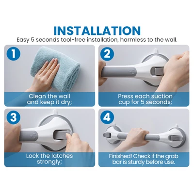 Gambar Fosa Handle Kamar Mandi Long - Putih/Abu-Abu