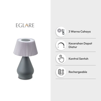 Gambar Eglare Celestia Lampu Meja LED 3 Warna Rechargeable 2 Watt - Abu-Abu