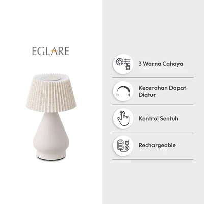 Gambar Eglare Celestia Lampu Meja LED 3 Warna Rechargeable 2 Watt - Krem