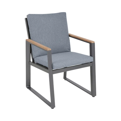 Gambar Sutton Kursi Makan Berlengan Outdoor Fabric - Abu-Abu