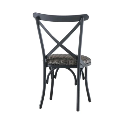 Gambar Chester Kursi Makan Outdoor Wicker Kayu - Abu-Abu