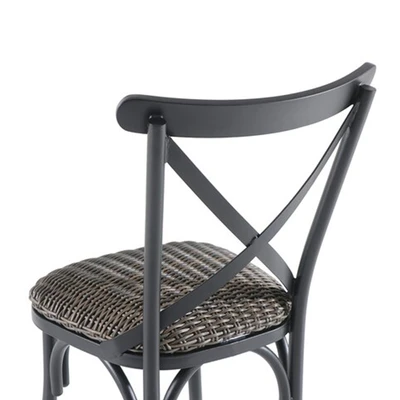 Gambar Chester Kursi Makan Outdoor Wicker Kayu - Abu-Abu