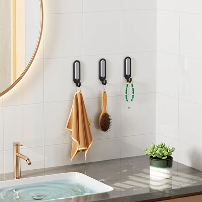 Gambar Stora Gantungan Pakaian Dinding Baja Removable Set 4 pcs - Hitam