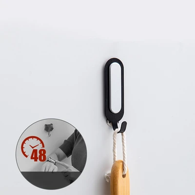 Gambar Stora Gantungan Pakaian Dinding Baja Removable Set 4 pcs - Hitam