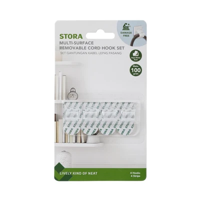 Gambar Stora Gantungan Kabel Removable 6 mm Set 4 pcs - Putih