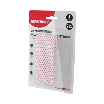 Gambar Maxbuilt Set 5 Pairs Setrip Perekat Gantung Extra Large - Putih