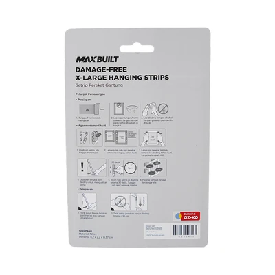 Gambar Maxbuilt Set 5 Pairs Setrip Perekat Gantung Extra Large - Putih