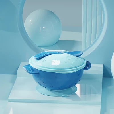 Gambar Little Giggles Sinya Mangkuk Makan Anak Dengan Suction Base - Biru
