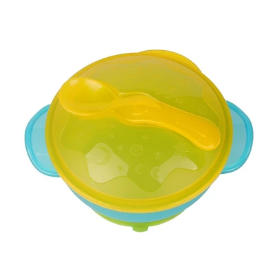 Gambar Little Giggles Sinya Mangkuk Makan Anak Dengan Suction Base - Kuning/hijau
