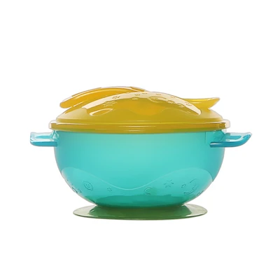Gambar Little Giggles Sinya Mangkuk Makan Anak Dengan Suction Base - Kuning/hijau