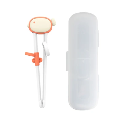 Gambar Little Giggles Sinya Sumpit Anak Fish Dengan Kotak - Putih/oranye