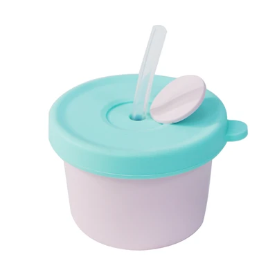 Gambar Little Giggles Sinya Wadah Makanan Anak Silikon - Ungu/hijau