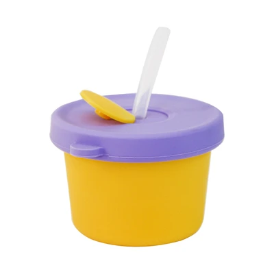 Gambar Little Giggles Sinya Wadah Makanan Anak Silikon - Kuning/ungu