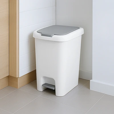 Gambar Selma Thisa Tempat Sampah Pedal Plastik 10 Liter - Abu-Abu