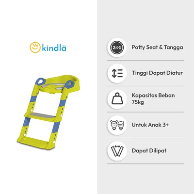 Gambar Kindla Alas Duduk Kloset Anak Ladder Buzz - Biru/Hijau
