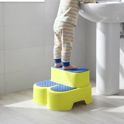 Gambar Kindla Bangku Pijak Anak Double Step 2 In 1 Buzz - Biru/Hijau