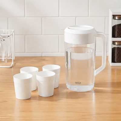 Gambar Culinart Basica Teko Minum & Gelas 2 Liter Set 5 Pcs - Putih