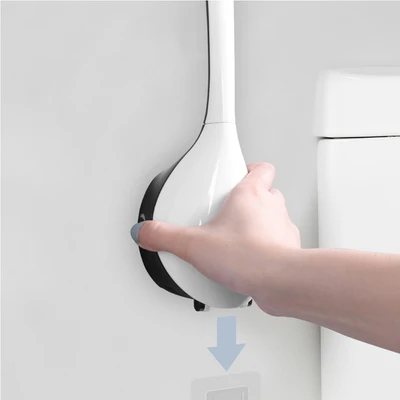 Gambar Stora Sikat Toilet Dengan Wadah - Putih/Abu-Abu