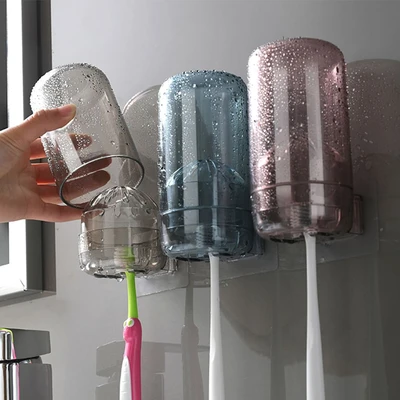Gambar Stora Tempat Sikat Gigi Dengan Gelas Kumur - Pink