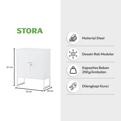 Gambar Stora Fusion Kabinet 2 Pintu - Putih