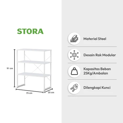 Gambar Stora Fusion Rak Besi 2 Tingkat - Putih
