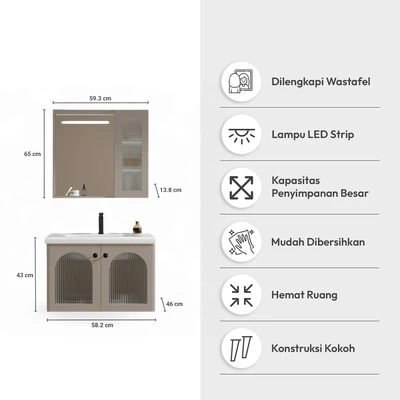 Gambar Informa Dulcia Kabinet Kamar Mandi - Cokelat Khaki