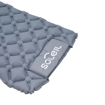 Gambar Soleil 190x56x5 cm Kasur Angin Dengan Pompa - Abu-Abu