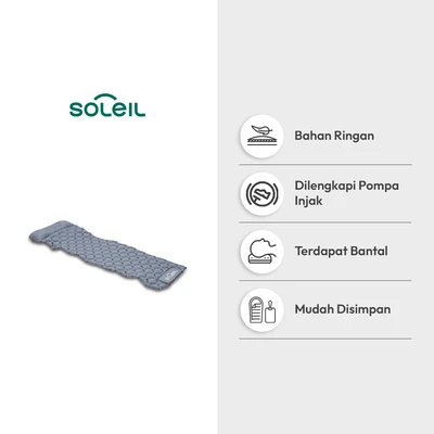 Gambar Soleil 190x56x5 cm Kasur Angin Dengan Pompa - Abu-Abu