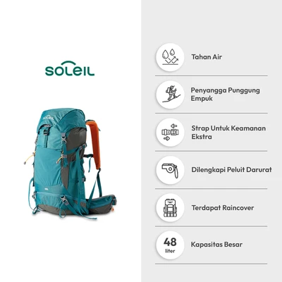 Gambar Soleil 48 Ltr  Tas Ransel Carrier Kamping - Hijau Tosca
