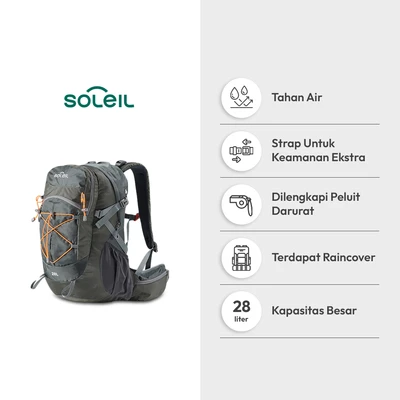Gambar Soleil 28 Ltr Tas Ransel Carrier Kamping - Abu-Abu Charcoal