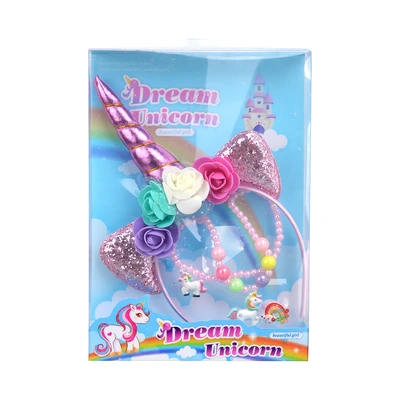 Gambar Pretty Missy Set Bando & Aksesoris Anak Unicorn - Pink