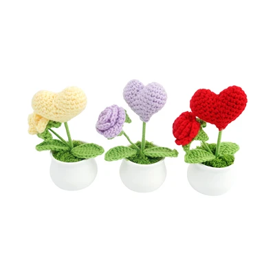 Gambar Pretty Missy Craft Crochet Heart Pot Random