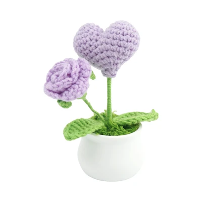 Gambar Pretty Missy Craft Crochet Heart Pot Random