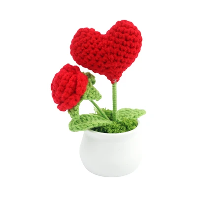 Gambar Pretty Missy Craft Crochet Heart Pot Random
