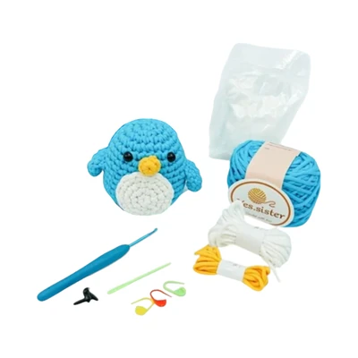 Gambar Pretty Missy Set Craft Diy Penguin Crochet Kit Medium - Biru