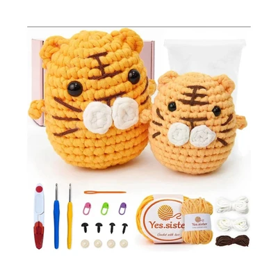 Gambar Pretty Missy Set Craft Tiger Crochet Kit Medium - Oranye