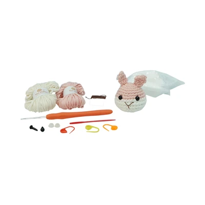 Gambar Pretty Missy Set Craft Rabbit Crochet Kit Small - Pink/putih