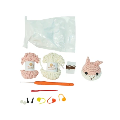 Gambar Pretty Missy Set Craft Rabbit Crochet Kit Small - Pink/putih