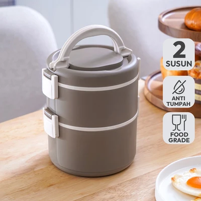 Gambar Appetite Suho Kotak Makan Plastik 2 Susun 1.7 Liter - Cokelat