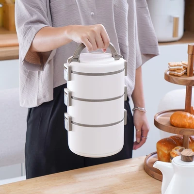 Gambar Appetite Soyun Kotak Makan Plastik 3 Susun 2.5 Liter - Putih
