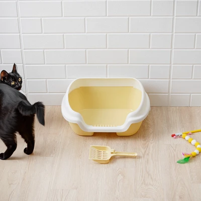 Gambar Paws N Tail 40x30x18 cm Toilet Kucing - Krem Beige